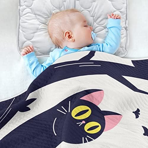 Copac de lună de pisică unisex pufoasă pătură pentru bebeluși pentru pătură pentru copii pentru îngrijire de zi cu material