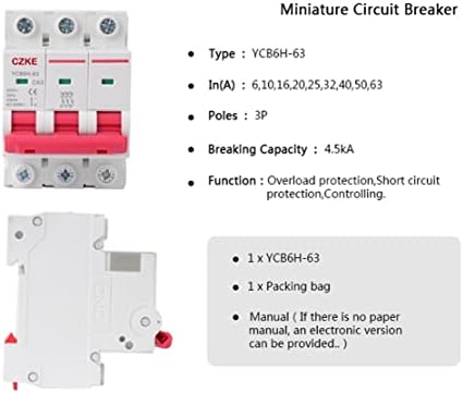 UNCASO 18mm Miniature Circuit Breaker MCB 3 Pol Pol Capacitate de rupere a șinelor 6A/10A/16A/20A/25A/32A