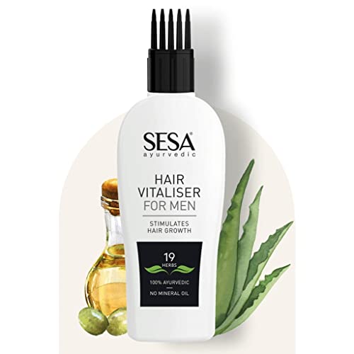 Sesa Sesa Ayurvedic Hair Vitaliser pentru bărbați pentru creșterea părului - fără ulei Mineral cu Aplicator de pieptene - 100