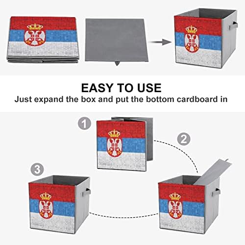 Steagul Serbiei Coșuri de depozitare pliabile Baze de bază pliante cuburi de depozitare a țesăturii cutii de organizator cu