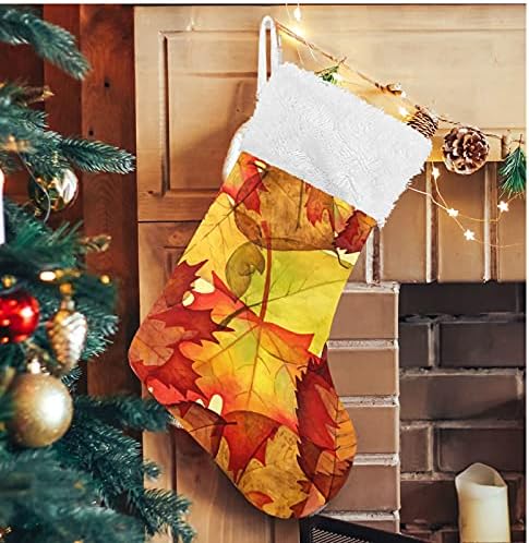 Alaza Craciun Stockings Autumn Frumos de Arțar Frunze Clasic personalizat de Stocuri mari pentru Stoc pentru Familie pentru
