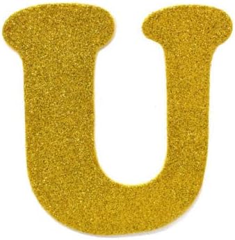 Scrisoarea de spumă Eva Glitter Deteut „U”, aur, 4-1/2-inch, 12 conturi
