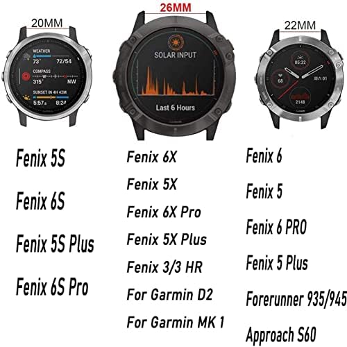 IRJFP 20/22/26mm Watchband pentru Garmin Fenix ​​6 6S 6X Pro 5 5x 5S Plus 3HR 935 MK2 Silicon Band Release Quick Watch Easyfit