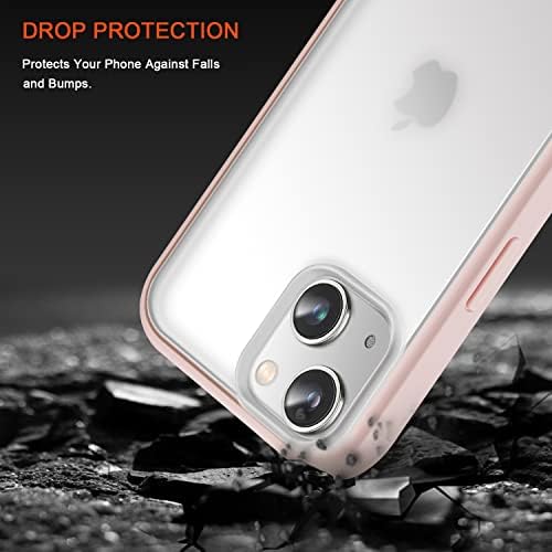 Tendlin compatibil cu iPhone 14 carcasă translucidă mată din spate cu moale cu bara de protecție siliconică moale confortabilă