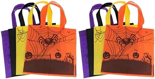Hemoton Tote pungi Vrac 8pcs Halloween Tote pungi truc sau trata pungi Non-țesute dovleac Spider Web model bomboane Goodie