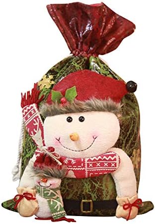 Geantă cadou de Crăciun Plplaaoo, Container pentru cadouri cu bomboane cu drawstring, decor drăguț de Crăciun, rechizite pentru